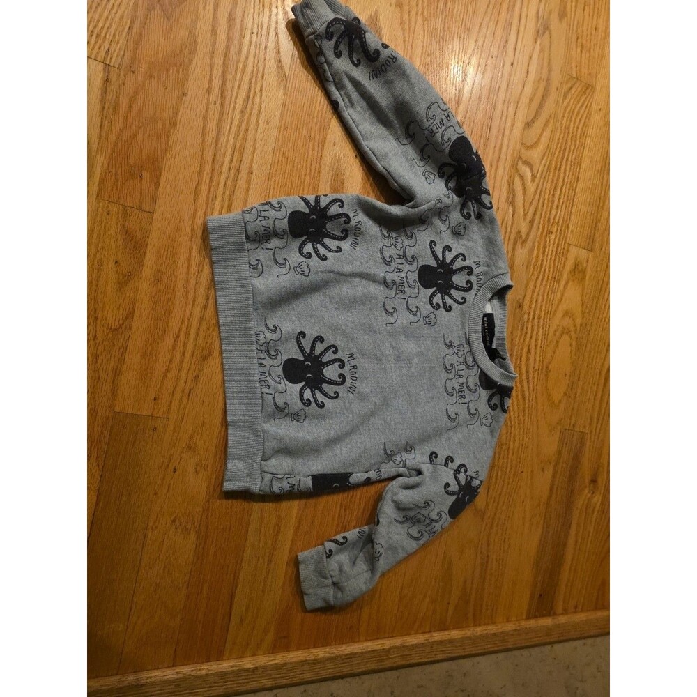 Mini Rodini Octopus A LA MER Sweatshirt size 4-5 GREY